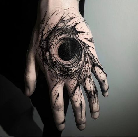 Blackout Tattoo, Biomechanical Tattoo, More Tattoo, Simple Tattoo Designs, Tato Lengan, 3d Tattoos, Simple Tattoo, Hand Tattoos For Guys, Black Ink Tattoos