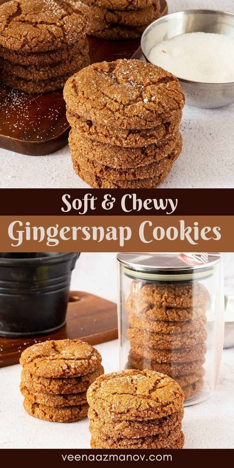 Soft Chewy Ginger Snap Cookies, Soft Ginger Snap Cookies, Chewy Ginger Snaps, Gingersnap Cookies Recipe, Cookies Platter, Gingersnap Cookies Chewy, Ginger Snap Cookies Recipe, Ginger Snaps Recipe, Gingersnap Cookies