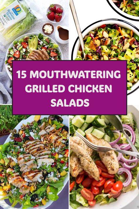 15 Mouthwatering Grilled Chicken Salads Salad Recipes Healthy Chicken, Chicken Over Salad Recipe, Grilled Chicken Salad Recipes Dinners, Chicken Tossed Salad Recipe, Roast Chicken Salad Recipe, Dinner Salads With Chicken, Healthy Salad Recipes For Dinner Chicken, Grilled Chicken For Salad Recipes, Chicken Salad Ideas Dinner