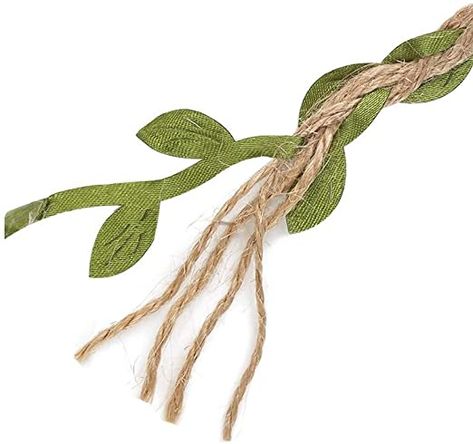 AmazonSmile: Tenn Well 66Ft Natural Jute Twine, 5MM Burlap Leaf Ribbon with Artificial Vine Green Leaves for Wedding Home Garden : Everything Else Jungle Safari Party Decorations, Jute Leaves, Garden Jungle, Safari Party Decorations, Leaf Ribbon, Rope Diy, Jungle Safari Party, Bridal Headdress, Artificial Leaf