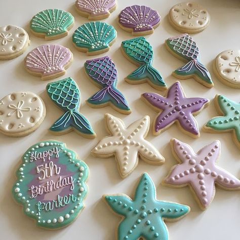 Giant Gingerbread Man, Mermaid Cookies, Beach Cookies, Mermaid Birthday Party Decorations, Mermaid Theme Birthday Party, Mermaid Birthday Cakes, I Did My Best, Mermaid Theme Party, Summer Cookies