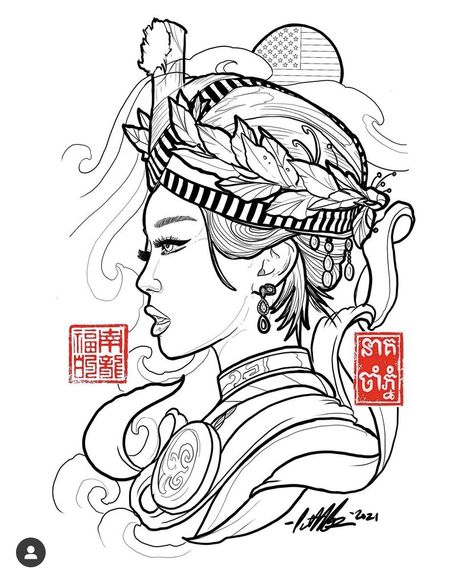 Hmong Art Design, South East Asian Tattoo, Hmong Tattoo Design For Women, Hmong Inspired Tattoo, Hmong Drawing, Hmong Tattoo Design, Asian Tattoos For Women, Hmong Tattoo, Hmong Art