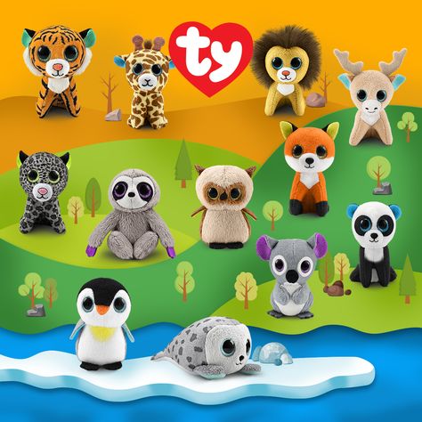 Excited to announce the launch of the Ty Around the Globe collection of Teenie Beanie Boos in Happy Meals at @mcdonalds! 🤩 This super adorable collection will feature our cute wild animal friends who represent each continent. Will you find them all? 🐯🦒🦁🦌🐆🦥🦉🦊🐼🐨🐧 Ty Animals, Globe Collection, Mcdonald's Toys, Boo Board, Ty Toys, Mcdonalds Toys, Ty Beanie Boos, Beanie Boo, Beanie Boos