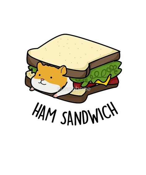 Guenie Pigs, Color Puns, Funny Hamster, Ham Sandwich, Funny Food Puns, Sloth Art, Cute Hamster, Funny Hamsters, Animal Puns