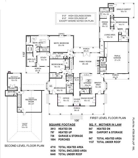 house plans with mother in law suites | Sullivan Home Plans: June 2010 Plane Ideas, Mother In Law Suite, Multigenerational House Plans, Multigenerational House, Two Master Suites, Inlaw Suite, In-law Apartment, Basement House Plans, House Plans One Story