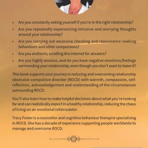 Back of my book cover 📔 "ROCD, Is it a thing?" Rocd Relationship, Relationship Ocd, Questions To Ask Yourself, Ask Yourself, Negative Emotions, Questions To Ask, Marriage Advice, Your Back, Self Improvement