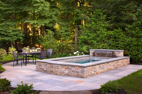 Plunge Pool Cost, Terraced Backyard, Pool Cost, Plunge Pools, Family Backyard, Backyard Views, Small Pool Design, Pool Fashion, Backyard Pools