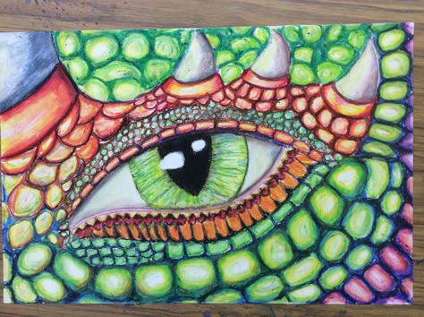 Dragon Eye Art Project, Dragon Eye Art Lesson, Art Syllabus, Dragon Eye Drawing, 7th Grade Art, Dragon Eyes, 8th Grade Art, Middle School Art Projects, 6th Grade Art