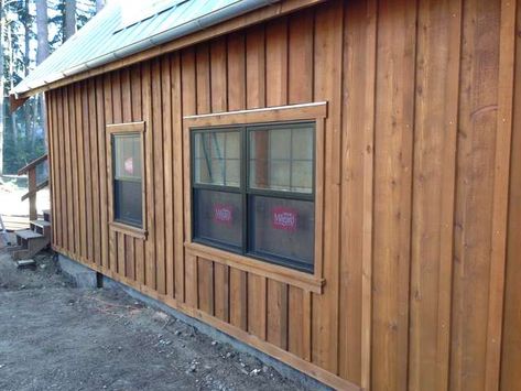 Board And Batten Siding Stained, Board On Board Siding, Board And Batten Cedar Siding, Cypress Board And Batten Siding, Board And Batten Cabin Exterior, Wood Board And Batten Exterior, Pine Board And Batten Siding, Stained Board And Batten Exterior, Diy Siding Exterior