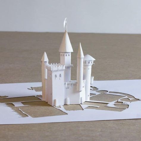 Artist Constructs Exquisite Miniature Buildings From One Sheet of Paper Paper Construction Architecture, Peter Callesen, Miniature Buildings, Paper Architecture, Famous Sculptures, Architectural Sculpture, Rhythmic Pattern, Rome Antique, Romantic Themes