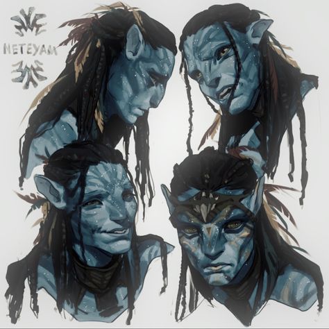 Avatar Navi Fan Art, Na’vi Drawing Reference, Na’vi Oc Drawing, Na'vi Avatar Reference, Avatar Characters Navi, Neteyam Sully, Avatar Film, Blue People, Blue Avatar