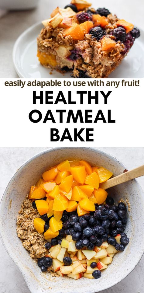 Easy Oatmeal Bake, Healthy Oatmeal Bake, Cinnamon Oatmeal Bake, Bake Apples, Healthy Baked Oatmeal, Wooden Skillet, Frozen Fruit Recipes, Oatmeal Bake, Baked Oatmeal Healthy