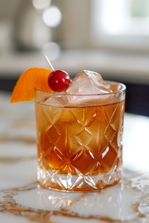 Looking to elevate your mixology game? Try this classic old fashioned cocktail recipe for a smooth and sophisticated drink experience. This old fashioned recipe will have you feeling like a seasoned bartender in no time. Impress your guests with the perfect balance of bourbon, bitters, and sugar in this timeless cocktail. Whether you're a fan of the old fashioned cocktail or looking to try it for the first time, this easy-to-follow recipe will guide you through creating a perfectly balanced drin Perfect Old Fashioned Cocktail, Old Fashioned Cocktail Aesthetic, Classic Old Fashioned Cocktail Recipe, Old Fashion Drink, Old Fashioned Recipes Cocktail, Old Fashion Cocktail, Spicy Margarita Recipe, Cocktail Aesthetic, Rosemary Cocktail