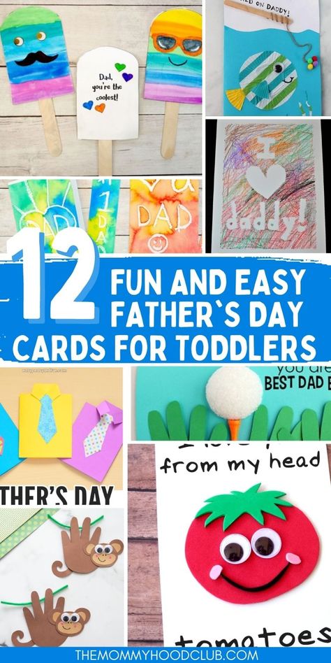 EASY AND FUN DIY FATHER'S DAY CARDS FOR TODDLERS AND PRESCHOOLERS TO MAKE. These handmade cards are great for little ones to make. Give dad a homemade gift this year with these DIY cards from kids! Homemade Father’s Day Card Toddler, Easy Father’s Day Card For Kids, Birthday Card For Dad From Toddler, Daddy Birthday Cards From Kids, Father’s Day Cards From Toddlers, Birthday Card For Dad From Kids, Diy Birthday Card For Dad, Homemade Birthday Cards For Dad, Diy Activities For Toddlers