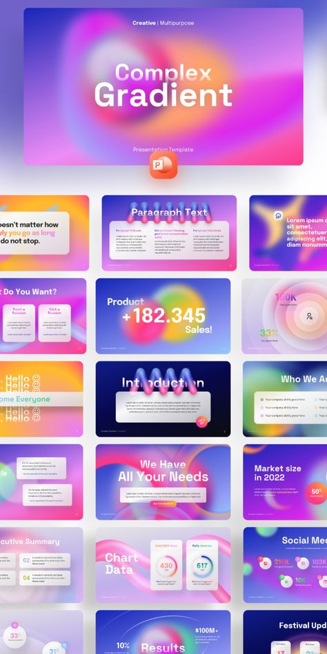 Immerse your slides in the opulence of gradients. Explore our Complex Gradient PowerPoint template for presentations that redefine sophistication, blending colors in a harmonious visual masterpiece. #GradientOpulence #ComplexGradientPowerPoint #VisualSophistication #PresentationElegance #ElevateWithGradients Gradient Powerpoint Design, Gradient Presentation Template, Gradient Presentation Design, Gradient Powerpoint, Gradient Presentation, Presentation Music, Brochure Food, Blending Colors, Presentation Design Layout