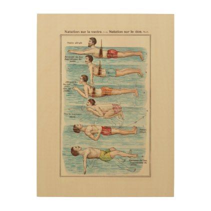 Vintage Swimmers Antique Swim Stroke Diagram Wood Wall Decor - vintage gifts retro ideas cyo Vintage Diagram, Exercise Illustration, Vintage Exercise, Vintage Swimmer, Vintage Swimming, Astronomy Poster, Antique Gifts, Swimming Lessons, Vintage Swim