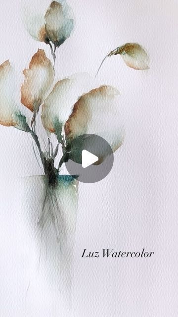 Watercolor Tutorials Videos, Watercolor Videos Tutorial, Acquarelli Ideas, Abstract Watercolor Paintings Tutorials, Watercolours Painting, Simple Watercolor Flowers, Watercolor Videos, Abstract Watercolor Flower, Loose Watercolor Flowers