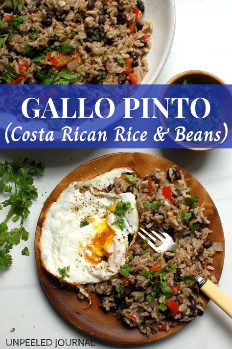 Breakfast Rice And Beans, Costa Rica Rice And Beans, Costa Rican Rice And Beans Recipe, Rice And Beans Breakfast, Eggs Rice And Beans Breakfast, Costa Rican Rice And Beans, Gallo Pinto Costa Rica, Costa Rican Beans, Gallo Pinto Recipe