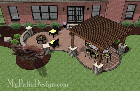 Pergola Patio Design Closed Pergola, Concrete Paver Patio, Diy Bamboo, Small Pergola, Patio Pavers Design, Pergola Swing, Pergola Ideas, Pergola Attached To House, Pergola Design