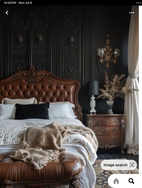 Hogwarts Bedroom, Steampunk Bedroom, Dramatic Bedroom, Minimalist Bed Frame, Gothic Decor Bedroom, Vintage Bedroom Decor, Romantic Bed, Masculine Bedroom, Minimalist Bed