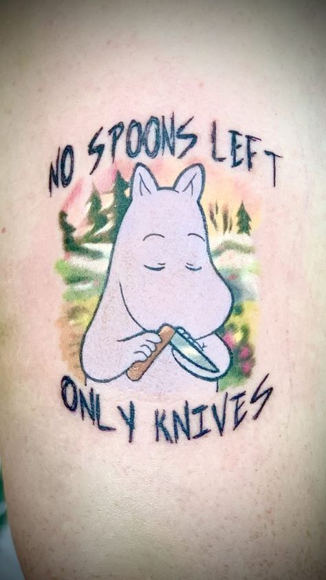 Moomin Knife, November Tattoo, Moomin Tattoo, Chris Morris, Knife Tattoo, With Tattoo, Old Tattoos, Batman And Superman, Creative Outlet