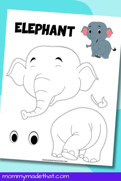 Elephant Craft Template (Cut & Paste Craft) Build An Elephant Printable, Printable Elephant Template, Elephant Crafts For Preschool, Elephant Crafts For Kids, Zoo Animal Activities, Elephant Craft, Elephant Printable, Elephant Crafts, Free Preschool Printables