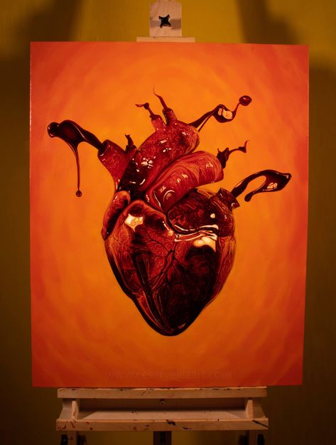 Heart On Canvas, Painting Ideas Canvas, Heart Paintings, Anatomical Heart Art, Inspo Art, Canvas Art Projects, Arte Van Gogh, Canvas Painting Ideas, Gucci Designer