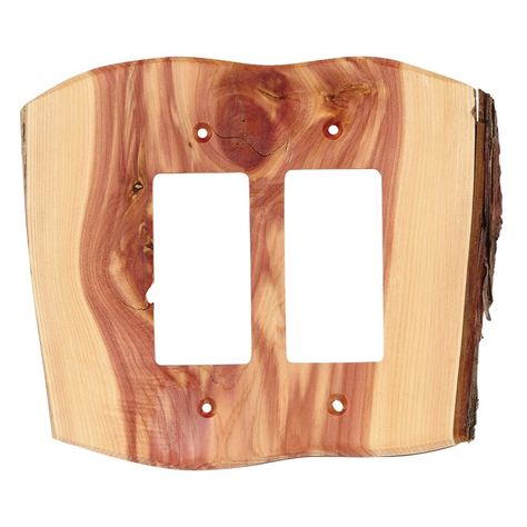 Rustic Juniper Wood Double Rocker Cover Rustic Light Switch Covers, Rustic Switch Plates, Juniper Wood, Rustic Light, Black Forest Decor, Forest Decor, Edge Lighting, Outlet Cover, Rustic Lighting