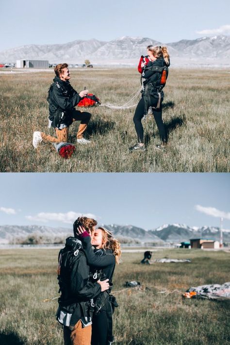 Proposal Pictures, Best Wedding Proposals, Proposal Photos, Romantic Proposal, Wedding Proposals, Romantic Bride, Proposal Engagement, Skydiving, Ideal Wedding