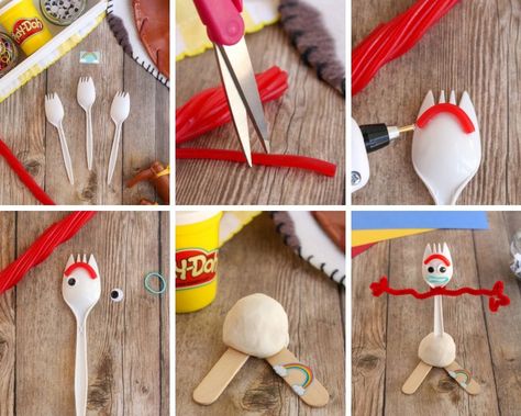 If you and your kids loved Toy Story 4, then you'll have so much fun making your own Forky at home. Diy Forky Craft, Make Your Own Forky, Story Display, Preschool Art Lessons, Toy Story Decorations, Birthday Leo, Vacation Bible School Themes, Diy Birthday Party, Toy Story Party