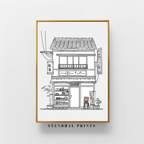 Traditional Noodle Restaurant Digital Wall Art Japanese "Ramen Shop" Art | Urban Japan Street Scene Download | Asian Food Culture Decor Japanese Ramen Shop, Japan Street Food, Noodle Shop, Noodle Restaurant, Wall Art Japanese, Ramen Restaurant, Ramen Shop, Japan Street, Japanese Ramen