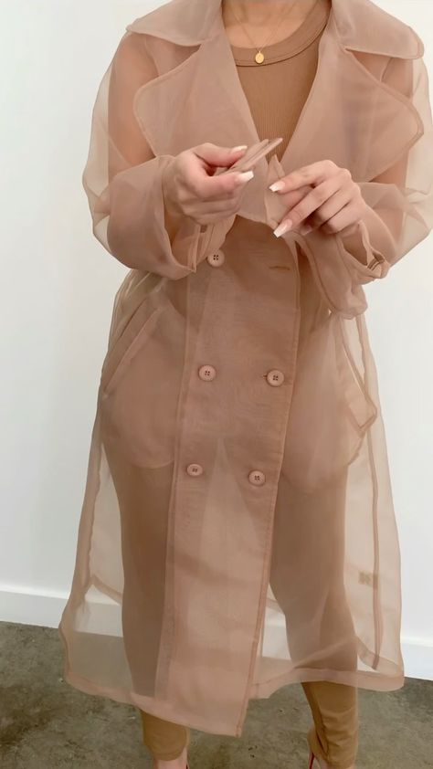 jluxlabel on Instagram: Throw-on-and-go 🧥// the Taupe Cornwell Sheer Coat is Back !! #RESTOCKalert Sheer Coat, Fashion Illustration Portfolio, Ethnic Suit, Sheer Jacket, Statement Coat, Indian Attire, Fashion Design Clothes, Rain Wear, Outfits With Leggings