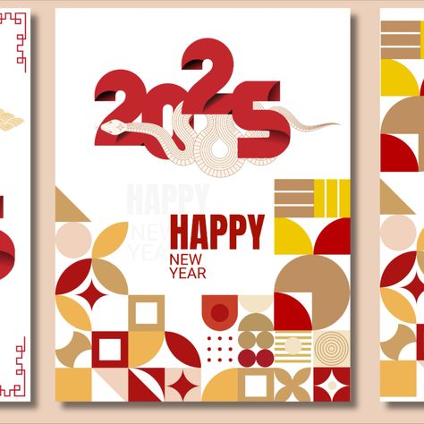 Chinese New Year Card Design, Chinese New Year 2025, Lunar New Year Background, Year Of Snake, Background New Year, New Year Card Design, Happy New Year Text, Money Case, New Year Background