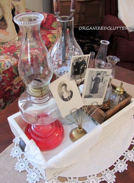 Organized Clutter: Decorating with Collections: Oil Lamps Oil Lamp Decor, Organized Clutter, Lamps Ideas, Head Vases, Antique Oil Lamps, Wall Lamp Design, Tall Lamps, Clutter Organization, Cool Lamps