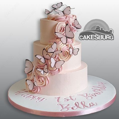 3 Layer Cake Design Debut, Two Tiered Butterfly Cake, Debut Cake Butterfly, Butterfly Tier Cake, 3 Tier Debut Cake, Two Tier Butterfly Cake, 3 Tier Butterfly Cake, Birthday Cake Three Tier, 2 Layer Cake Design