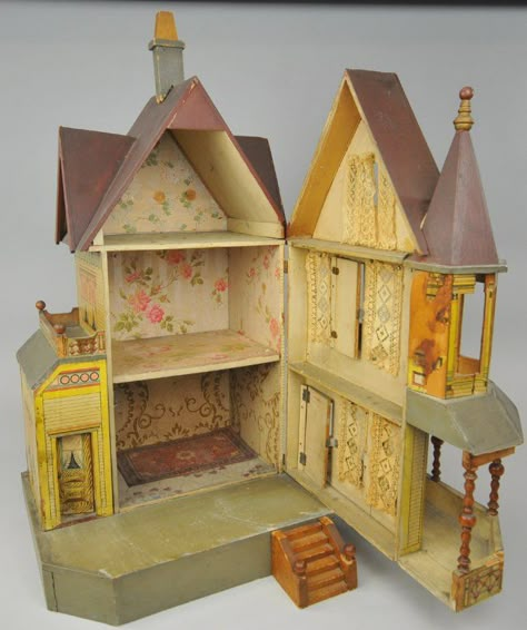 Tower Balcony, Drawing Series, Antique Dollhouse, Victorian Dollhouse, Miniature Rooms, Vintage Dollhouse, Dolls Houses, Miniature Houses, Old Dolls