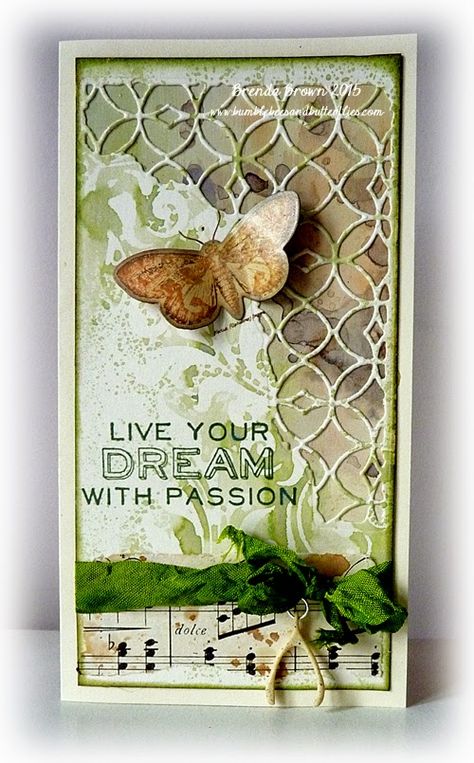 Bumblebees and Butterflies: Live Your Dream With Passion mixed media thinlits background Tim Holtz Mixed Media, Timmy Time, Tim Holtz Tags, Tim Holtz Dies, Tim Holtz Cards, Mixed Media Cards, Shabby Chic Cards, Mixed Media Tags, Live Your Dream