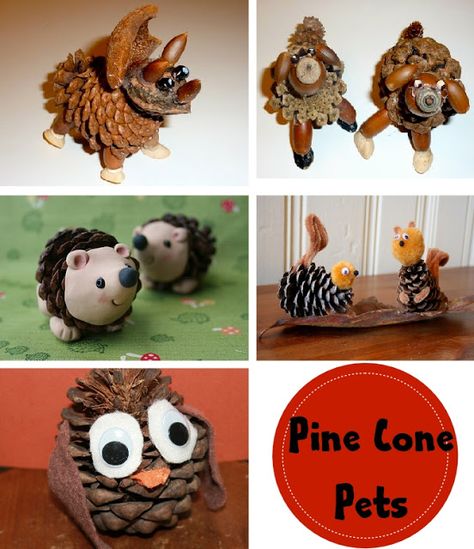 Nature Walk Craft: Pine Cone Pets- This year take a walk around your neighborhood after your T-giving feast and have the little ones make this super cute and easy nature craft! Animal Christmas Ornaments, Holiday Pine Cones, Pinecone Crafts Kids, Pine Cone Art, Cone Crafts, Cones Crafts, Animal Christmas, Diy Toddler, Nature Walk