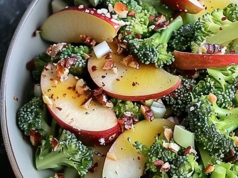 Sweet and Savory Perfection: Try This Honeycrisp Apple Broccoli Salad Recipe Today - NewsBreak Honey Crisp Apple Brocolli Salad, Broccoli Apple Salad Recipe, Apples Salad, Broccoli Apple Salad, Beef Ragu Recipe, Apple Broccoli Salad, Slaw For Fish Tacos, Apple Salad Recipe, Crunchy Broccoli