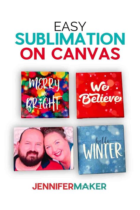 How to make Sublimation on Canvas projects Sublimate On Canvas, Sublimation On Canvas, Photos Onto Canvas, Jennifer Maker, Sublimation Gifts, Sublimation Ideas Projects Inspiration, Hello Winter, Cricut Craft Room, Tree Canvas