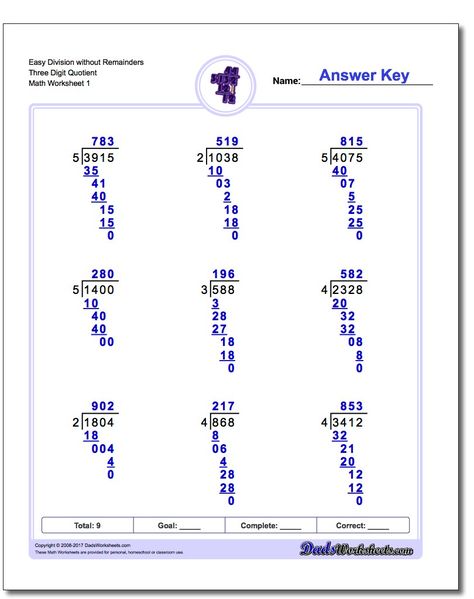 Easy Division Worksheet without Remainders Three Digit Quotient #Long #Division #Worksheet Double Digit Division, Division Worksheets Grade 5, Division Worksheets Grade 4, Division Facts Worksheets, Long Division Practice, Math Division Worksheets, Math Multiplication Worksheets, Math Hacks, Gcse Maths