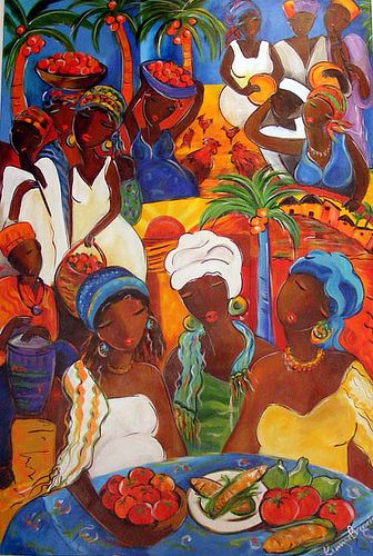 Afro Carribean, Caribbean Aesthetic, African Women Painting, Afro Caribbean, African Paintings, Caribbean Art, Afrocentric Art, Tableau Art, Eclectic Art