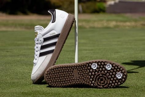 First Look at the adidas Samba OG Golf | Hypebeast Superstar Adidas, Golf Green, Adidas Samba Og, Hiking Sneakers, Womens Golf Shoes, Adidas Golf, Sneakers For Men, Trending Sneakers, Retro Sneakers