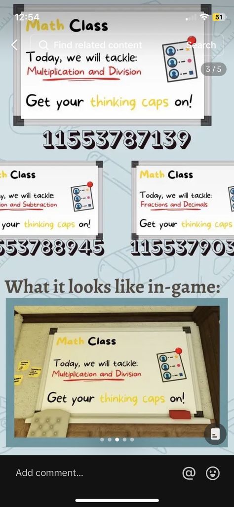 Bloxburg School Timetable Code, Maths Decals Bloxburg, Bloxburg School Layouts Small Plot, Math Classroom Bloxburg, Bloxburg Math Classroom Ideas, Bloxburg School Color Scheme, Bloxburg Classroom Ideas Aesthetic, Classroom Bloxburg Ideas, Locker Codes Bloxburg