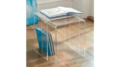 Small space furniture: 22 genius solutions for compact living | CNN Underscored Acrylic Nightstand, Acrylic Side Table, Furniture Acrylic, Nesting End Tables, Acrylic Furniture, Study Furniture, Teen Bedroom Furniture, Acrylic Table, Room Planner