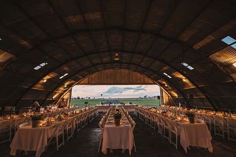 Air Plane Hangar Wedding Reception Hangar Reception, Plane Hangar, Airplane Hanger Wedding, Aviation Wedding Theme, Pilot Wedding, Airport Wedding, Airport Theme, Hangar Wedding, Airplane Wedding