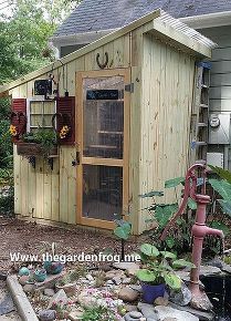 woodworking shed garden picket fence, diy, gardening, outdoor living, repurposing upcycling, woodworking projects Garden Shed Diy, Small Garden Shed, Wooden Shed, Fence Picket, Fence Pickets, Garden Frogs, Shed Building Plans, Diy Fence, Backyard Shed