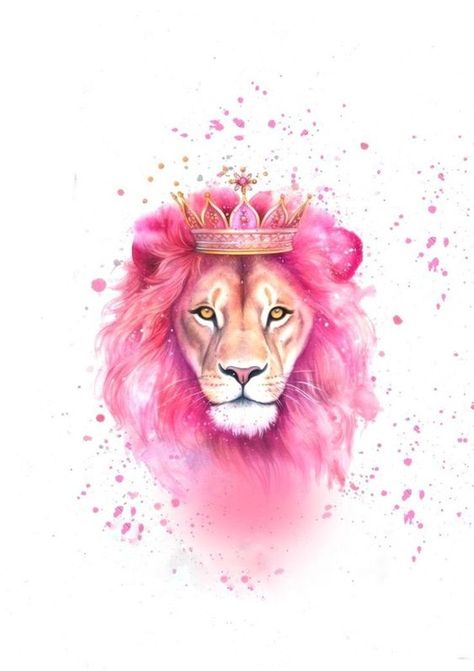 Pink Backround, Pink Lion, Lioness Tattoo, Birthday Girl Quotes, Whatsapp Wallpaper Cute, Tiger Pictures, Lion Painting, Lion Wallpaper, Dragon Puppet