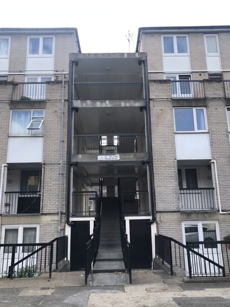 Council flats on Seyssel Street, IOD E14, London - Aug 20. Flats Apartment Building, Flat London Aesthetic, Apartments Outside, Uk Council Estate Aesthetic, Trap Phone, English Council Estate, London Council Flats, Uk Landmarks, Apartment Outside