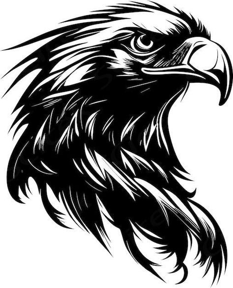 Download this Premium Vector about CANVAS 2000X2000, and discover more than 15 Million Professional Graphic Resources on Freepik Tattoo Biceps, Pa Tattoo, Owl Painting Acrylic, Black And White Bee, Bird Silhouettes, Wolf Tattoos Men, Eagle Artwork, Hawk Tattoo, Eagle Vector